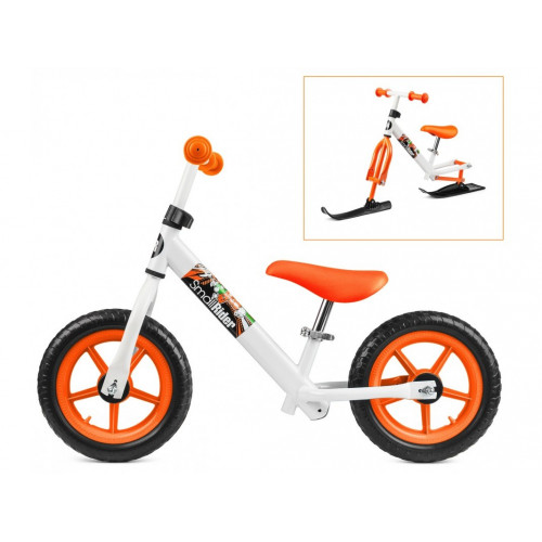 Беговел Small Rider Combo Racer (2в1) с лыжами и колесами бело-оранжевый