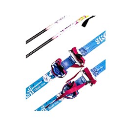 Лыжный комплект 140 см с насечками и креплениями под обувь (комби)