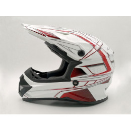 Шлем детский (кроссовый) ATAKI SC-15 Rift красный/белый глянцевый YL