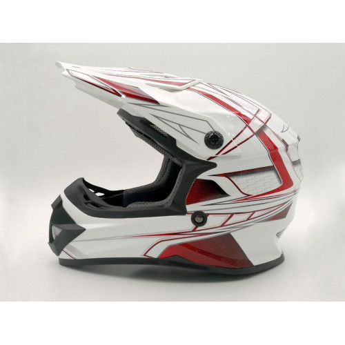 Шлем детский (кроссовый) ATAKI SC-15 Rift красный/белый глянцевый YL