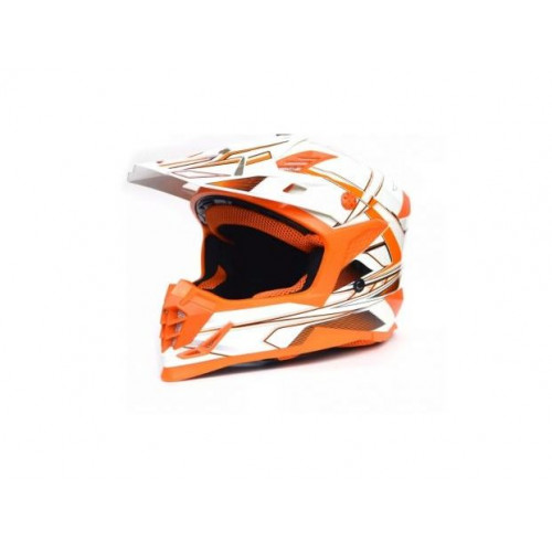 Шлем детский (кроссовый) ATAKI SC-15 Rift оранжевый/белый глянцевый YL