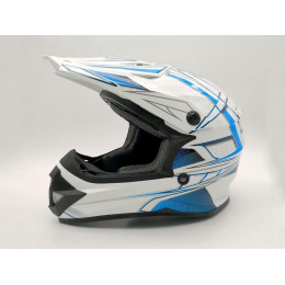 Шлем детский (кроссовый) ATAKI SC-15 Rift синий/белый глянцевый YL