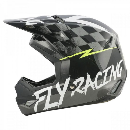 Шлем детский (кроссовый) FLY RACING KINETIC Sketch черный/белый/Hi-Vis желтый YM