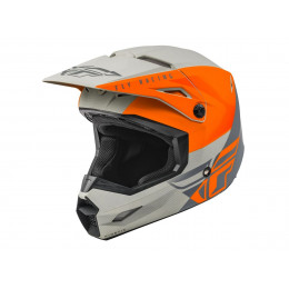Шлем детский (кроссовый) FLY RACING KINETIC STRAIGHT EDGE оранжевый/серый матовый YL