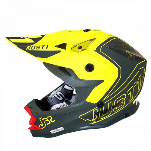 Шлем детский (кроссовый) J32 Vertigo серый/Hi-Vis желтый  YM