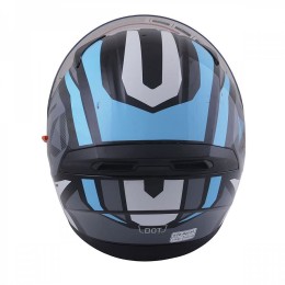Шлем (интеграл) Ataki JK316 Route серый/голубой глянцевый  L