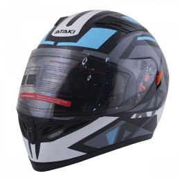 Шлем (интеграл) Ataki JK316 Route серый/голубой глянцевый  XL
