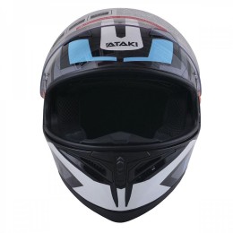 Шлем (интеграл) Ataki JK316 Route серый/голубой глянцевый  XL