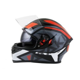 Шлем (интеграл) Ataki JK316 Route серый/красный глянцевый  L