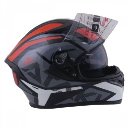 Шлем (интеграл) Ataki JK316 Route серый/красный глянцевый   M