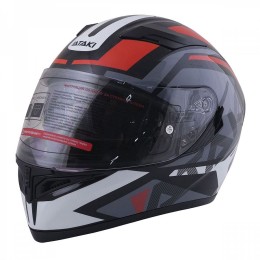 Шлем (интеграл) Ataki JK316 Route серый/красный глянцевый    S