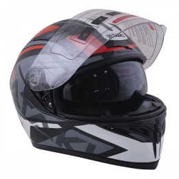 Шлем (интеграл) Ataki JK316 Route серый/красный глянцевый    XL