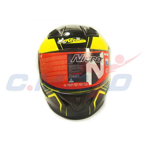 Шлем интеграл детский NITRO N2300 ROGUE JUNIOR (Yellow/Black) размер L 
