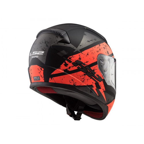 Шлем (интеграл) FF353 RAPID DEADBOLT черный/оражевый матовый S