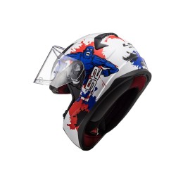 Шлем (интеграл) FF353 RAPID KID MONSTER белый/синий S