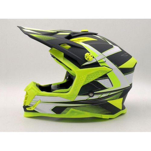 Шлем (кроссовый) ATAKI SC-16 Rift Hi-Vis желтый/черный матовый  M