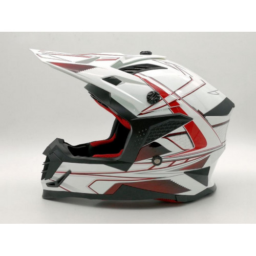 Шлем (кроссовый) ATAKI SC-16 Rift красный/белый глянцевый XL