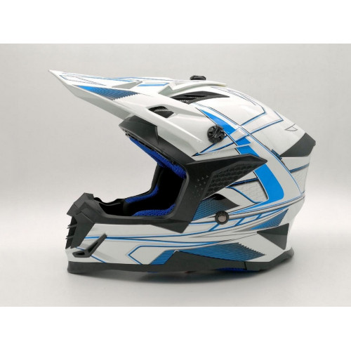 Шлем (кроссовый) ATAKI SC-16 Rift синий/белый глянцевый L