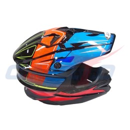 Шлем кроссовый COBRA JK803 черн-сине-оранжевый размер XL