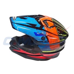 Шлем кроссовый COBRA JK803 черн-сине-оранжевый размер XL