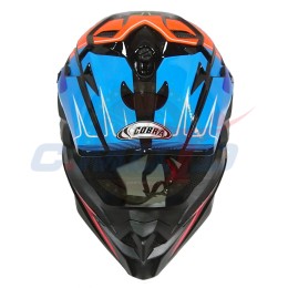 Шлем кроссовый COBRA JK803 черн-сине-оранжевый размер XL