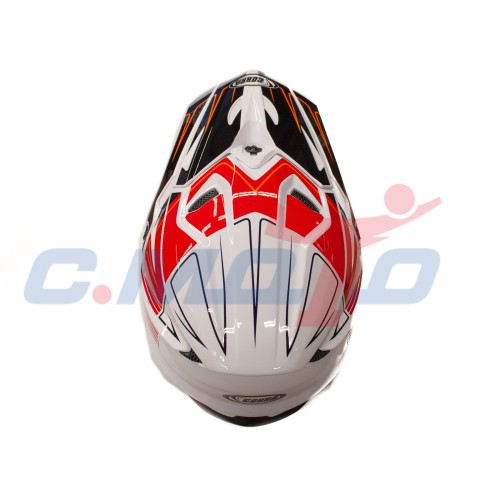 Шлем кроссовый COBRA JK803 черно-белый-красный размер XL