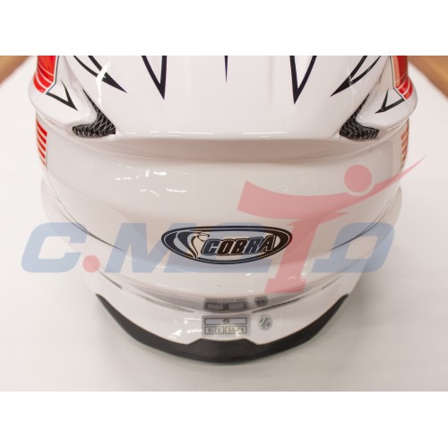 Шлем кроссовый COBRA JK803 черно-белый-красный размер XL