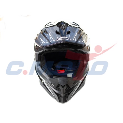 Шлем кроссовый COBRA JK803 черно-серый-белый размер L