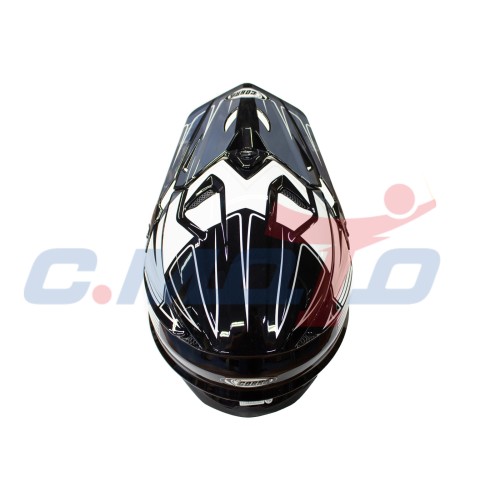 Шлем кроссовый COBRA JK803 черно-серый-белый размер L