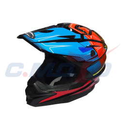Шлем кроссовый COBRA JK803 черно-сине-оранжевый размер M