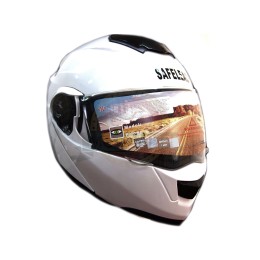 Шлем модуляр "Safelead" LX-119 TRANSFORMER с встр. очками серебристый размер М