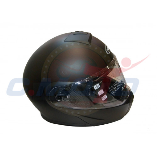 Шлем модуляр YM-929_3 "YAMAPA" (подбородок откидывается) TRANSFORMER черный матовый разм. S  NEW