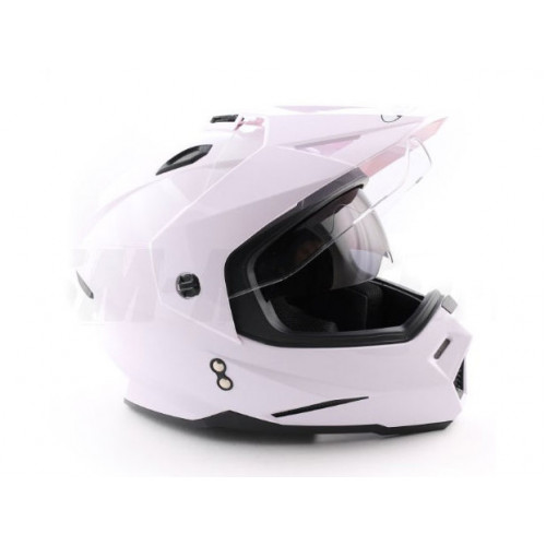 Шлем (мотард) Ataki FF802 Solid белый глянцевый M