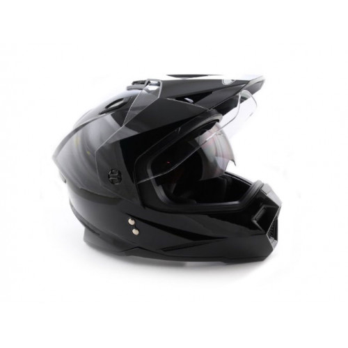 Шлем (мотард) Ataki FF802 Solid черный глянцевый  S