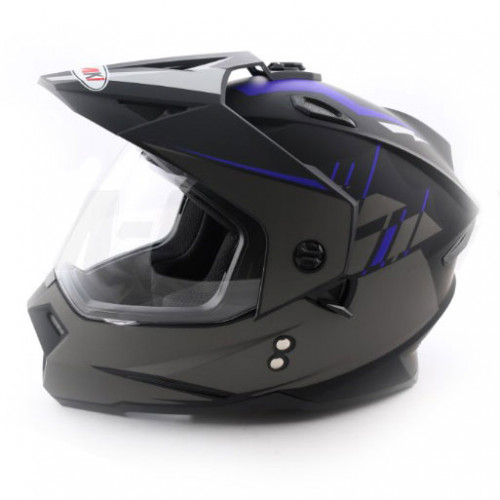 Шлем (мотард) Ataki FF802 Strike синий/черный матовый S