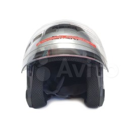 Шлем (открытый со стеклом) Ataki JK526 Solid серебристый глянцевый XL