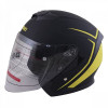 Шлем (открытый со стеклом) Ataki JK526 Stripe черный/Hi-Vis желтый матовый L