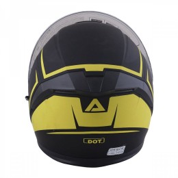 Шлем (открытый со стеклом) Ataki JK526 Stripe черный/Hi-Vis желтый матовый M