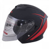Шлем (открытый со стеклом) Ataki JK526 Stripe черный/красный матовый L