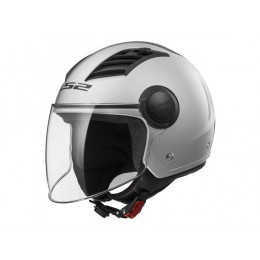 Шлем (открытый со стеклом) OF562 AIRFLOW LONG серебристый S