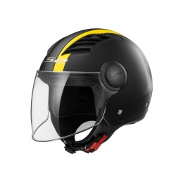 Шлем (открытый со стеклом) OF562 AIRFLOW METROPOLIS LONG черный/желтый матовый L