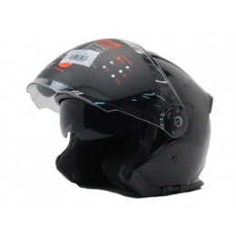 Шлем (открытый со стеклом) Origine Palio Solid черный глянцевый XL