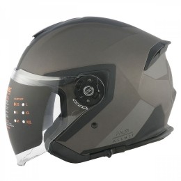 Шлем (открытый со стеклом) Origine Palio Techy черный/титановый  L