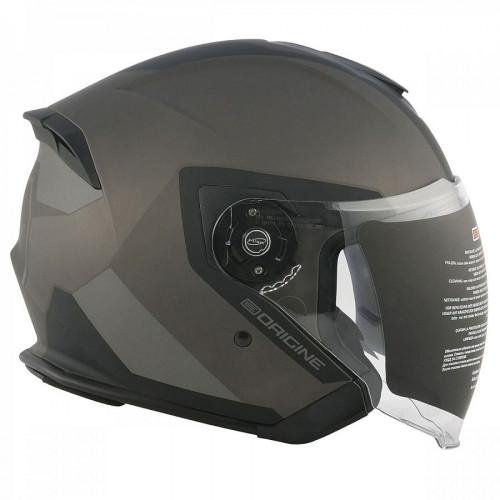 Шлем (открытый со стеклом) Origine Palio Techy черный/титановый  XL