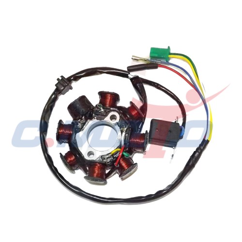 Зажигание 4х т GY6-125/150 голое (без маховика) (статор 7+1 катушек) 157QMJ